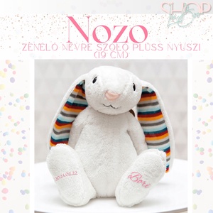 Nozo - Zenélő névre szóló plüss nyuszi (24 cm) - otthon & életmód - babaszoba, gyerekszoba - babaszoba dekoráció - Meska.hu