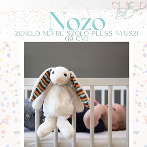 Nozo - Zenélő névre szóló plüss nyuszi (24 cm) - otthon & életmód - babaszoba, gyerekszoba - babaszoba dekoráció - Meska.hu