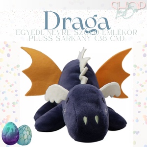 Draga - Óriás névre szóló plüss sárkány (38 cm) - játék & sport - plüssállat & játékfigura - plüss sárkány - Meska.hu