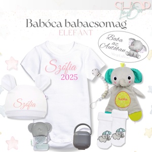 Babóca babacsomag - Elefánt - játék & sport - babalátogató ajándékcsomag - Meska.hu