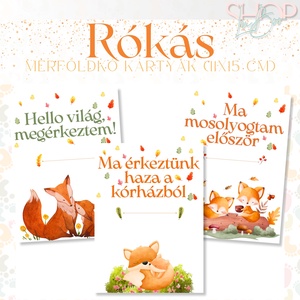 Mérföldkő kártyák - Rókás (11x15 cm), Ruha & Divat, Babaruha & Gyerekruha, Babafotózási ruha és kellék, Mindenmás, MESKA