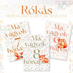 Mérföldkő kártyák - Rókás (11x15 cm) - ruha & divat - babaruha & gyerekruha - babafotózási ruha és kellék - Meska.hu