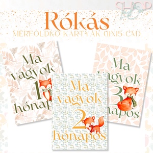 Mérföldkő kártyák - Rókás (11x15 cm) - ruha & divat - babaruha & gyerekruha - babafotózási ruha és kellék - Meska.hu