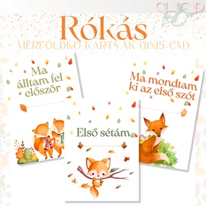 Mérföldkő kártyák - Rókás (11x15 cm) - ruha & divat - babaruha & gyerekruha - babafotózási ruha és kellék - Meska.hu