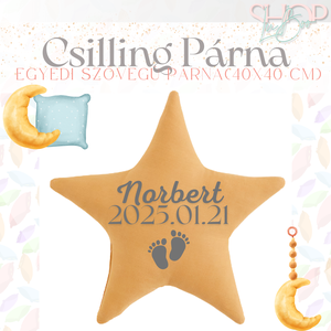 Csilling Párna - Emlékőr párna (40x40 cm) - játék & sport - babalátogató ajándékcsomag - Meska.hu