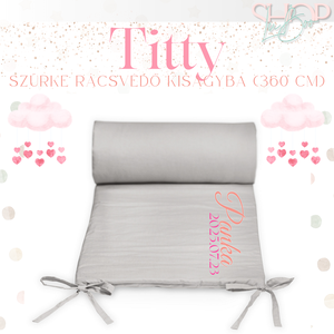 Titty - Szürke rácsvédő kiságyba (360 cm) - PETITE and MARS - otthon & életmód - babaszoba, gyerekszoba - rácsvédő & baldachin - Meska.hu