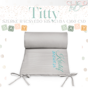 Titty - Szürke rácsvédő kiságyba (360 cm) - PETITE and MARS - otthon & életmód - babaszoba, gyerekszoba - rácsvédő & baldachin - Meska.hu