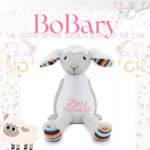 BoBary - Világító névre szóló bárány (17 cm) - otthon & életmód - babaszoba, gyerekszoba - babaszoba dekoráció - Meska.hu