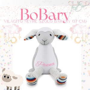 BoBary - Világító névre szóló bárány (17 cm) - otthon & életmód - babaszoba, gyerekszoba - babaszoba dekoráció - Meska.hu
