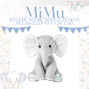 MiMu - Zenélő emlékőr plüss elefánt (20 cm) - játék & sport - plüssállat & játékfigura - elefánt - Meska.hu