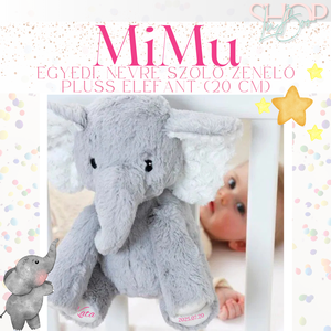 MiMu - Zenélő emlékőr plüss elefánt (20 cm) - játék & sport - plüssállat & játékfigura - elefánt - Meska.hu