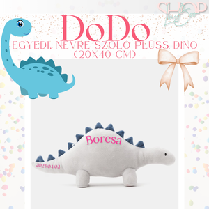 DoDo - Emlékőr plüss dino (20x40 cm) - otthon & életmód - babaszoba, gyerekszoba - gyerek díszpárna - Meska.hu
