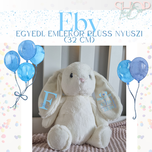 Eby - Egyedi, emlékőr plüss nyuszi (32 cm), Játék & Sport, Plüssállat & Játékfigura, Nyuszi, Mindenmás, MESKA