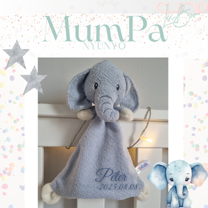 MumPa névre szóló elefánt nyúnyó (26 cm), Otthon & Életmód, Babaszoba, gyerekszoba, Babatakaró, gyerek pléd, Mindenmás, MESKA