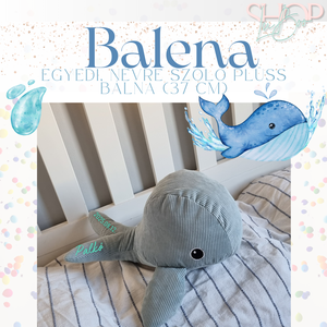 Balena - Plüss névre szóló bálna (37 cm) - játék & sport - plüssállat & játékfigura - más figura - Meska.hu