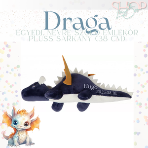 Draga - Óriás névre szóló plüss sárkány (38 cm) - játék & sport - plüssállat & játékfigura - plüss sárkány - Meska.hu