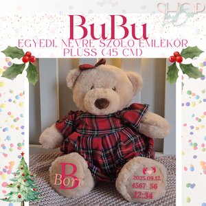 Bubu - Karácsonyi emlékőr plüss maci (45 cm), Játék & Sport, Plüssállat & Játékfigura, Maci, Mindenmás, MESKA
