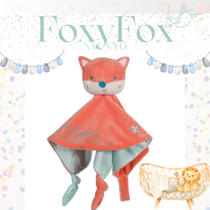 FoxFoy névre szóló róka nyúnyó (25 cm) - otthon & életmód - babaszoba, gyerekszoba - babatakaró, gyerek pléd - Meska.hu