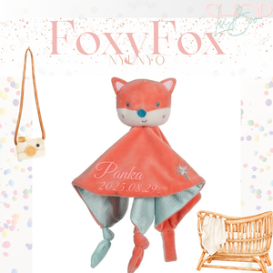 FoxFoy névre szóló róka nyúnyó (25 cm) - otthon & életmód - babaszoba, gyerekszoba - babatakaró, gyerek pléd - Meska.hu