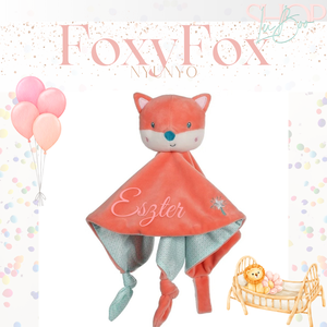 FoxFoy névre szóló róka nyúnyó (25 cm) - otthon & életmód - babaszoba, gyerekszoba - babatakaró, gyerek pléd - Meska.hu