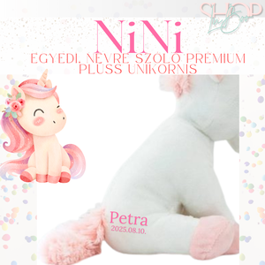 NiNi- Egyedi, névre szóló prémium plüss unikornis (22 cm) - játék & sport - plüssállat & játékfigura - unikornis - Meska.hu