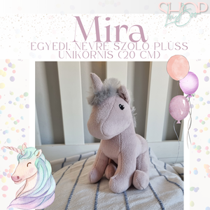 Mira- Egyedi, névre szóló plüss unikornis (20 cm) - játék & sport - plüssállat & játékfigura - unikornis - Meska.hu