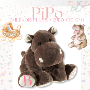 PiPo - Emlékőr plüss víziló (30 cm) - játék & sport - plüssállat & játékfigura - más figura - Meska.hu