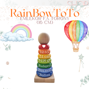 RainBow ToTo - Emlékőr fa torony (16 cm), Játék & Sport, Készségfejlesztő és Logikai játék, Toronyépítő- és egyensúlyozó játékok, Mindenmás, MESKA