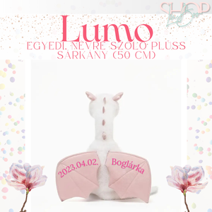 Lumo - Egyedi, névre szóló plüss sárkány (50 cm) - játék & sport - plüssállat & játékfigura - plüss sárkány - Meska.hu