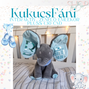 KukucsFáni  Interaktív, zenélő emlékőr plüss (30 cm) - játék & sport - plüssállat & játékfigura - elefánt - Meska.hu