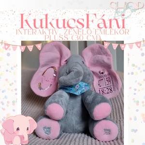 KukucsFáni  Interaktív, zenélő emlékőr plüss (30 cm) - játék & sport - plüssállat & játékfigura - elefánt - Meska.hu