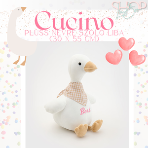 Cucino - Plüss névre szóló liba (30 x 55 cm) - játék & sport - plüssállat & játékfigura - madár - Meska.hu