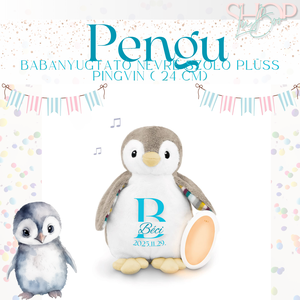 Pengu - Babanyugtató éjjeli fénnyel és zenélő névre szóló plüss pingvin ( 24 cm), Játék & Sport, Plüssállat & Játékfigura, Más figura, Mindenmás, MESKA