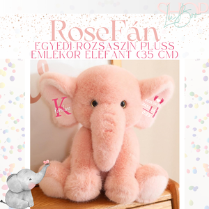 RoseFán - Egyedi rózsaszín plüss emlékőr elefánt (35 cm), Játék & Sport, Plüssállat & Játékfigura, Elefánt, Mindenmás, MESKA