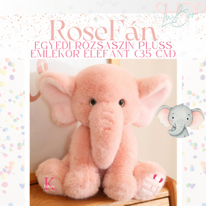 RoseFán - Egyedi rózsaszín plüss emlékőr elefánt (35 cm) - játék & sport - plüssállat & játékfigura - elefánt - Meska.hu