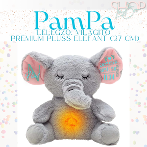 Pampa - Lélegző, világító prémium plüss elefánt (27 cm) - Meska.hu