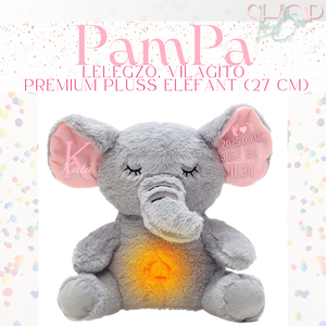 Pampa - Lélegző, világító prémium plüss elefánt (27 cm) - játék & sport - plüssállat & játékfigura - elefánt - Meska.hu