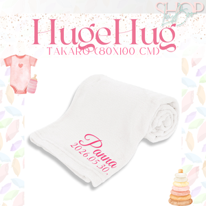 HugeHug - Névre szóló takaró (80x100 cm) - baba - mama - babaágyneműk - babatakaró, gyerek pléd - Meska.hu