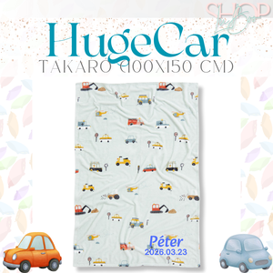 HugeCar - Névre szóló takaró (100x150 cm) - baba - mama - babaágyneműk - babatakaró, gyerek pléd - Meska.hu
