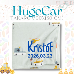 HugeCar - Névre szóló takaró (100x150 cm) - baba - mama - babaágyneműk - babatakaró, gyerek pléd - Meska.hu
