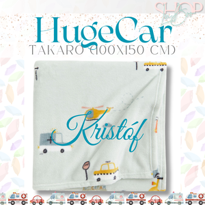 HugeCar - Névre szóló takaró (100x150 cm) - baba - mama - babaágyneműk - babatakaró, gyerek pléd - Meska.hu