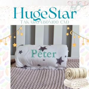 HugeStar - Névre szóló takaró (80x100 cm) - baba - mama - babaágyneműk - babatakaró, gyerek pléd - Meska.hu