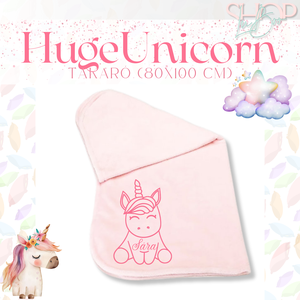 HugeUnicorn - Névre szóló takaró (80x100 cm) - baba - mama - baba ágynemű - babatakaró, gyerek pléd - Meska.hu
