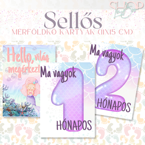 Mérföldkő kártyák - Sellős (11x15 cm) - baba - mama - babafotózás - baba mérföldkő kártyák - Meska.hu