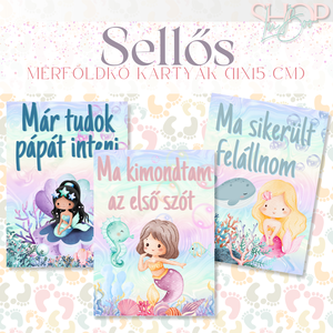 Mérföldkő kártyák - Sellős (11x15 cm) - baba - mama - babafotózás - baba mérföldkő kártyák - Meska.hu