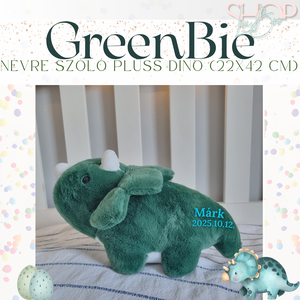 GreenBie - Egyedi, névre szóló plüss dino (25 cm) - játék & sport - plüssállat & játékfigura - plüss dínók - Meska.hu