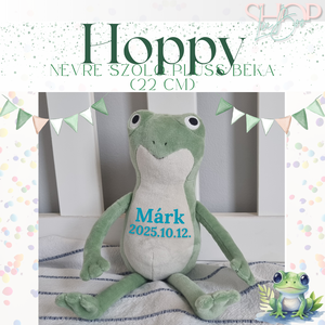 Hoppy  - Névre szóló plüss béka (22 cm), Játék & Sport, Plüssállat & Játékfigura, Béka, Mindenmás, MESKA