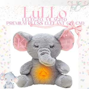 LuLLo - Lélegző, világító prémium plüss elefánt (27 cm) - játék & sport - plüssállat & játékfigura - elefánt - Meska.hu