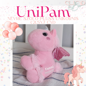 UniPam - Névre szóló plüss unikornis kulcstartó (21,5x7 cm) - Meska.hu