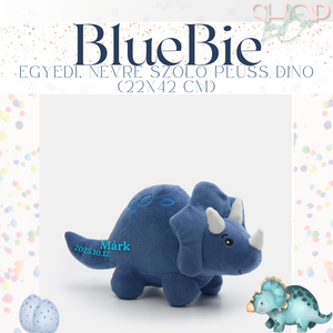 BlueBie - Egyedi, névre szóló plüss dino (25 cm) - Meska.hu